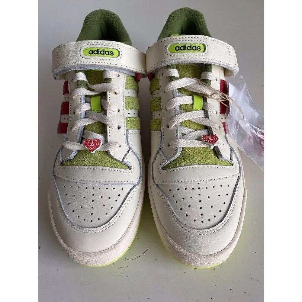 Adidas The Grinch Forum Low Fashion Sneakers ID3512 Men’s Sz 10 Charms Laces NEW